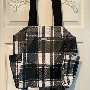 Scout Black and White Plaid Tote Bag